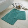 Bath Mat Set 2 Piece Greek Super Soft Bath Mat Pedestal Mat Non Slip Rubber Back