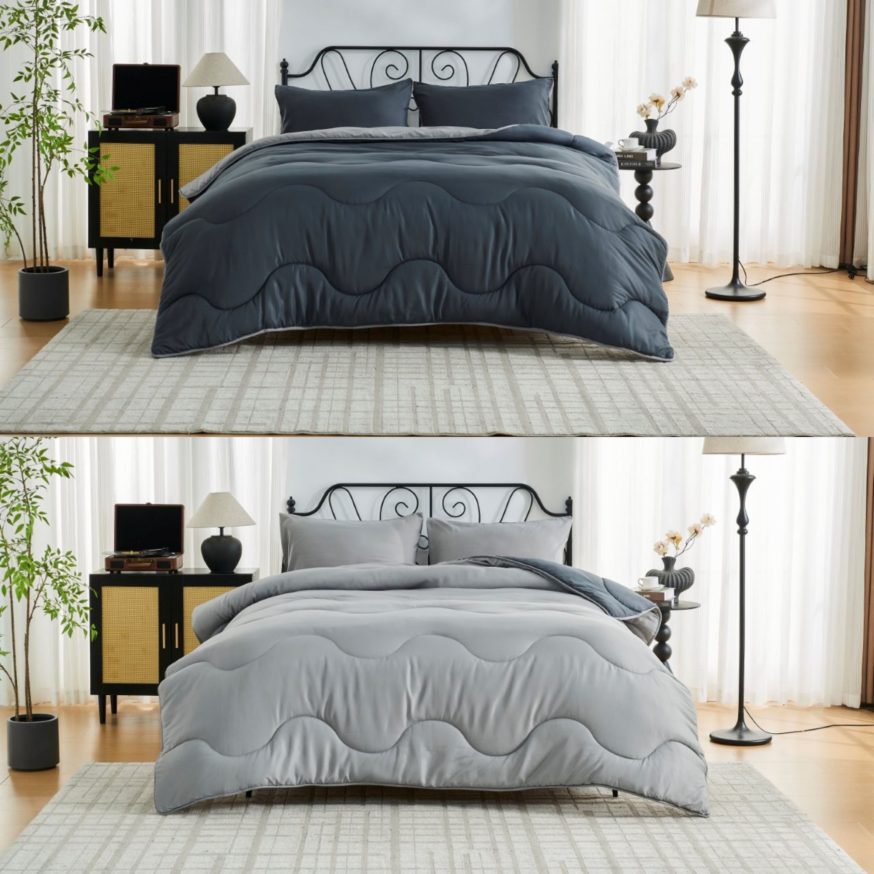 Coverless Duvet Quilt 10.5 Tog Super Soft Reversible Bedding Single Double King