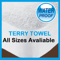 100% Waterproof Terry Toweling Mattress Protector / Cot Bed / Pillow Protector