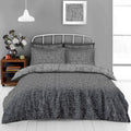 Ryder Grid Reversible Duvet Quilt Cover & Pillow Case Bedding Bed Set Grey Black