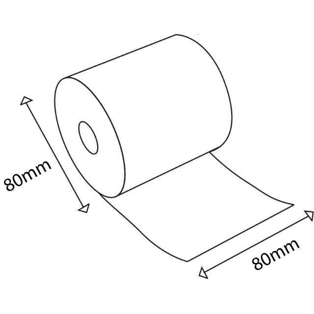 80x80mm X (20 Rolls) Thermal Paper Till Roll Epos Machine Just-Eat SPECIAL OFFER