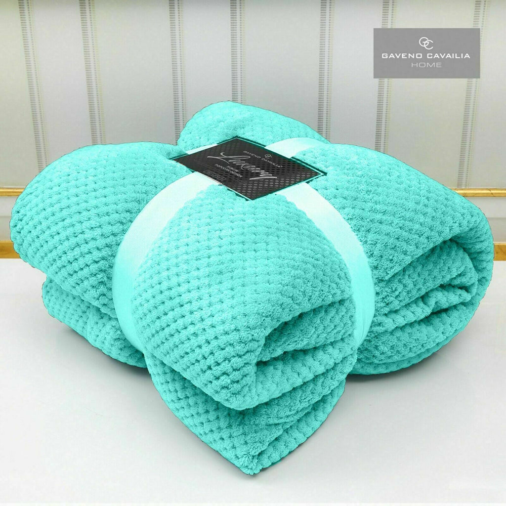 Luxury Popcorn Throw Fleece Warm Soft Large Blanket Sofa Bed Double King Size