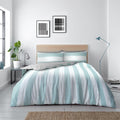 Garrett Stripe Reversible Duvet Quilt Cover & Pillow Case Bedding Bed Set Multi