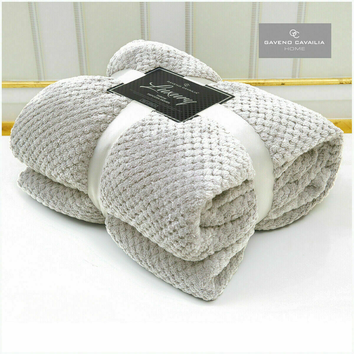 Luxury Popcorn Throw Fleece Warm Soft Large Blanket Sofa Bed Double King Size
