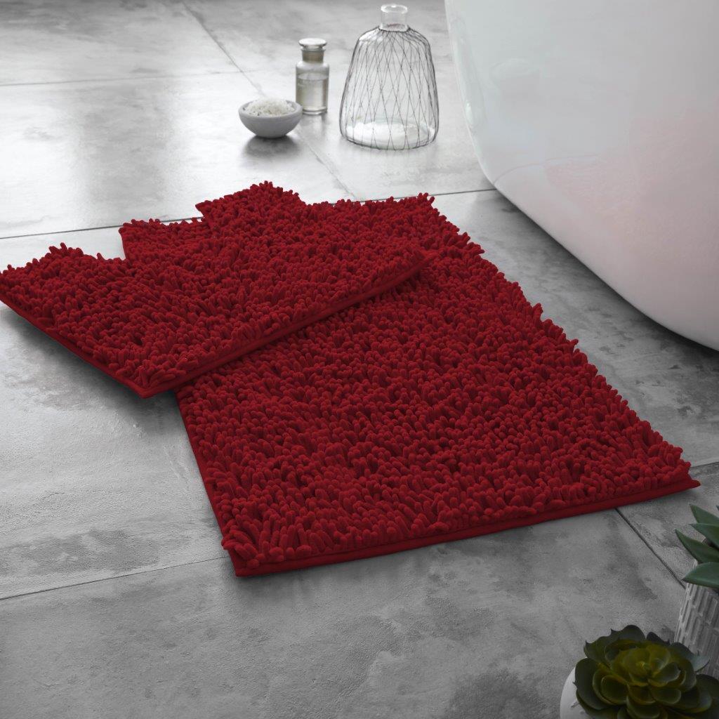 2 PIECE NON SLIP BATH MAT Ultra Plush Soft Bathroom Mat Pedestal Set Toilet Rug