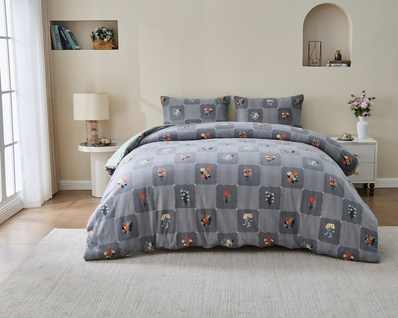 Soft Touch Duvet Set Warm & Cosy Reversible Quilt Cover Bedding With Pillowcase