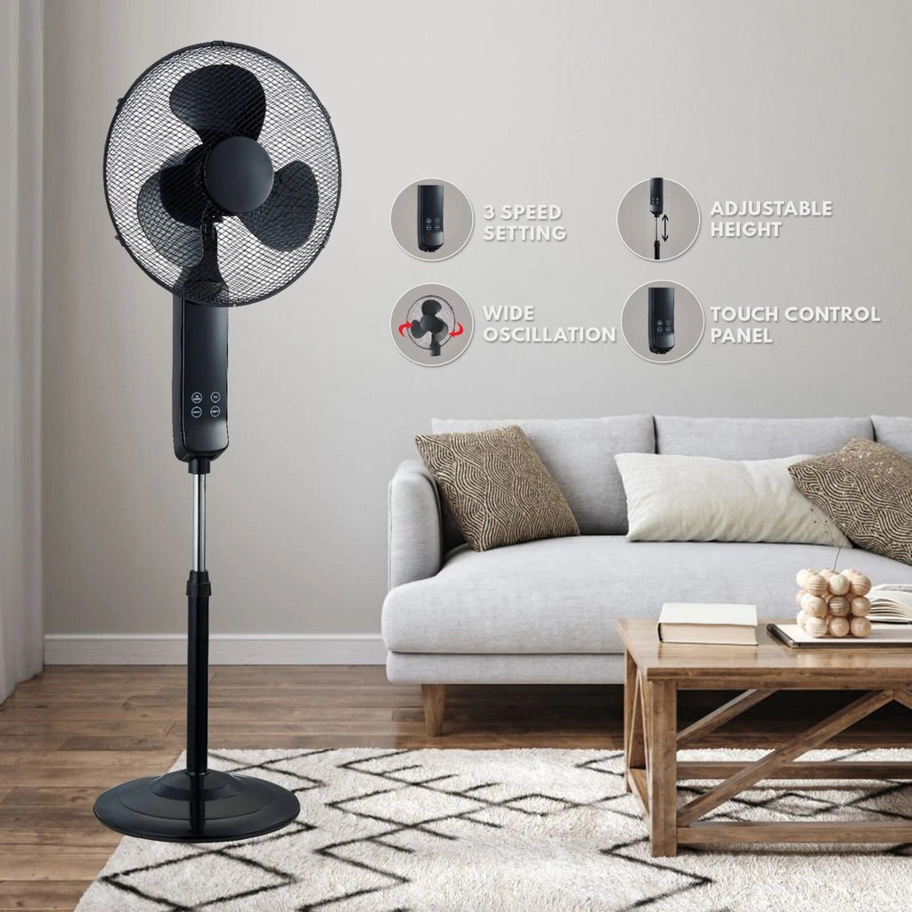 16" PEDESTAL OSCILLATING STANDING COOLING FAN COOL AIR REMOTE CONTROL WITH TIMER