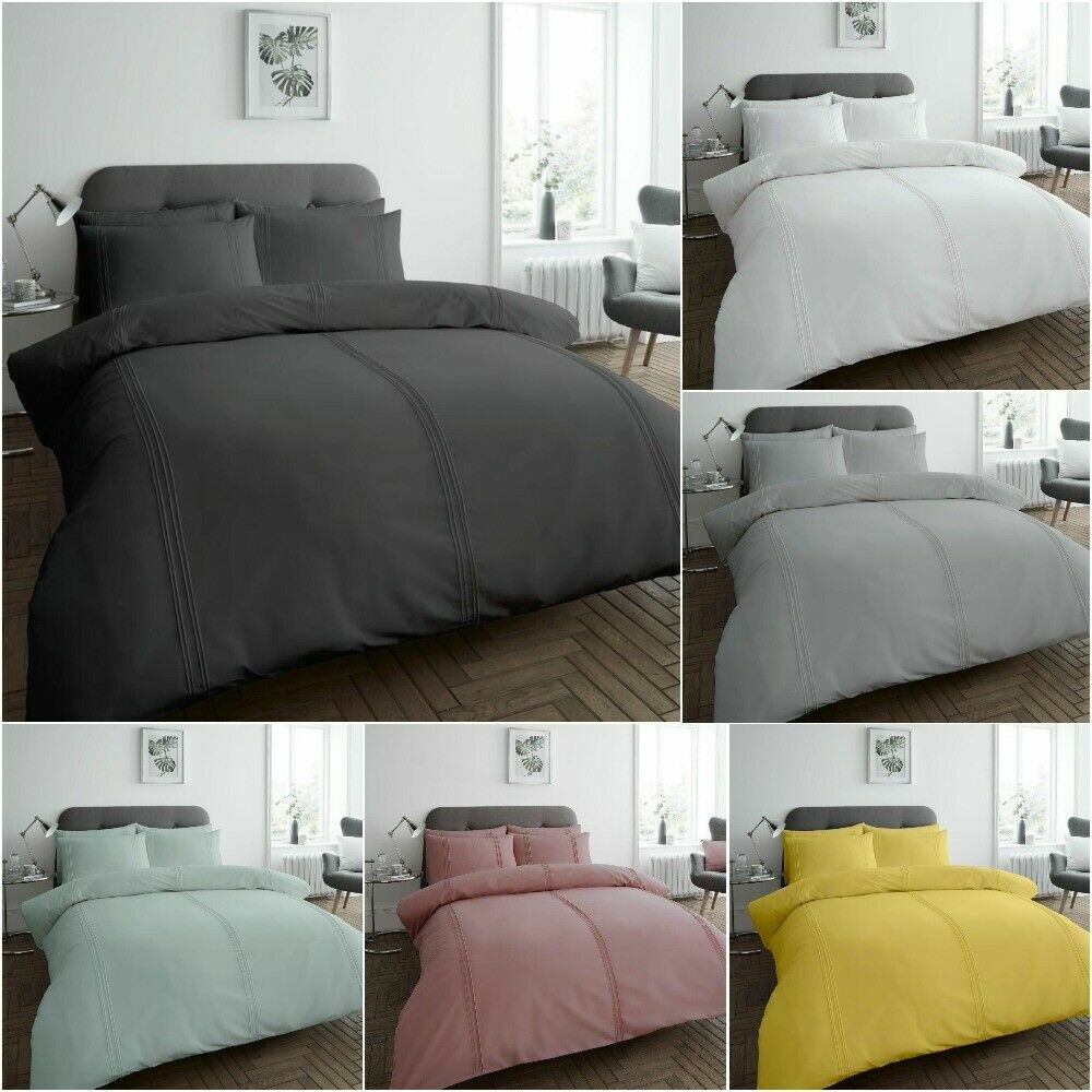 Dulwich Pleated Luxury Designer Style Quilt Duvet Cover Set Bedding Sets