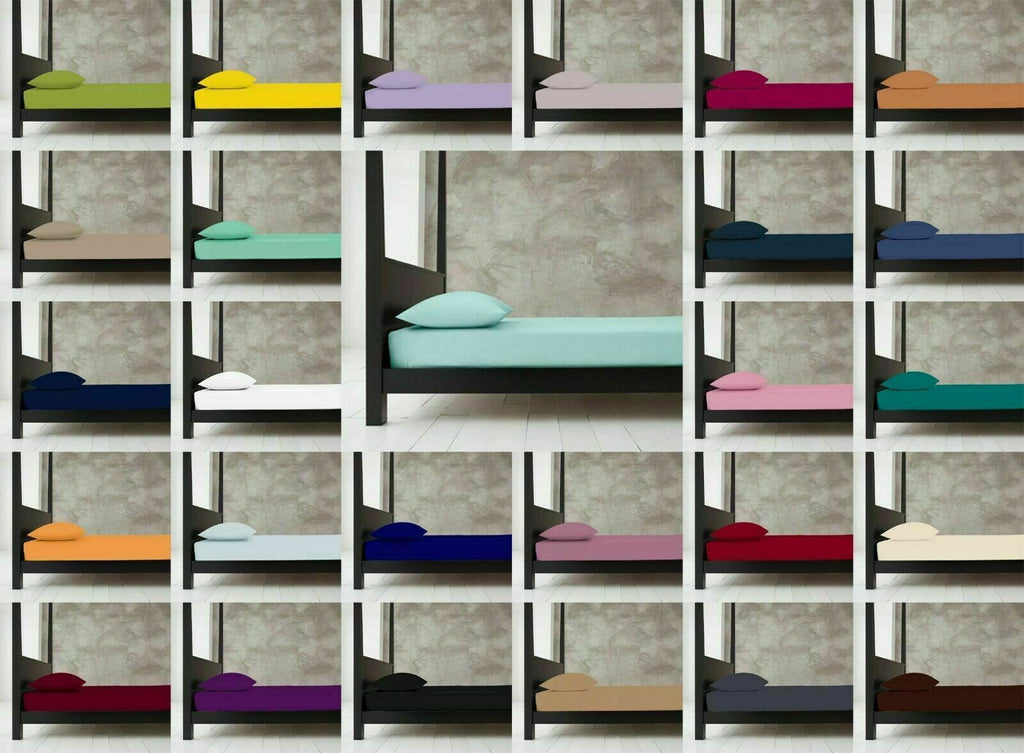 Extra Deep 40cm Fitted Bed Sheet Cotton Rich Super Soft 28 Colours