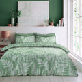 Fern Leaf Reversible Duvet Quilt Cover & Pillow Case Bedding Bed Set Green