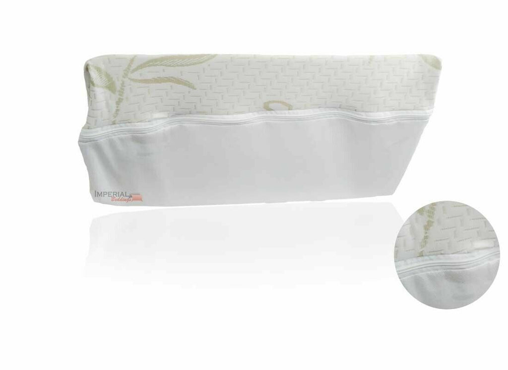 BAMBOO Wedge Pillow Reclining  Orthopaedi Foam Bed Back Support Bamboo Cover Zip