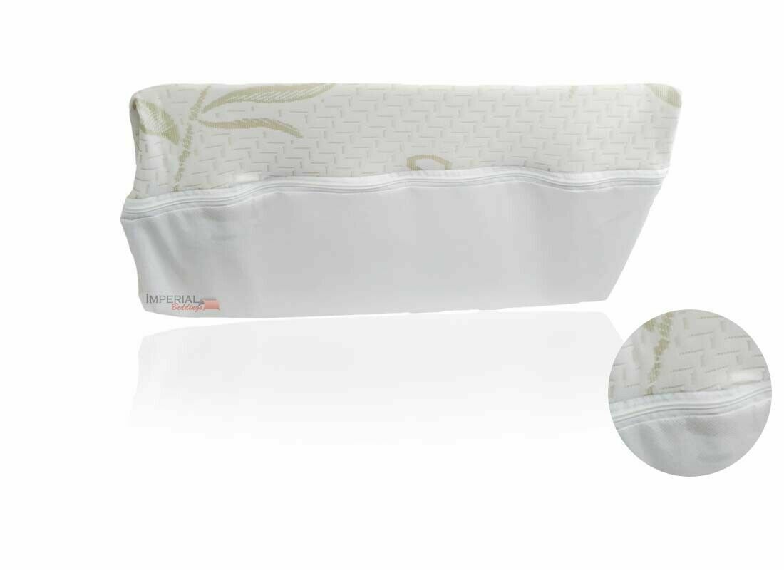 BAMBOO Wedge Pillow Reclining  Orthopaedi Foam Bed Back Support Bamboo Cover Zip