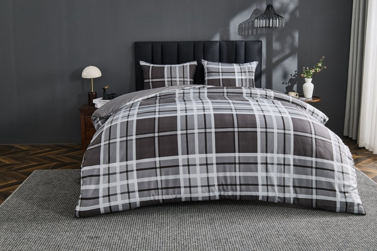 Soft Touch Duvet Set Warm & Cosy Reversible Quilt Cover Bedding With Pillowcase