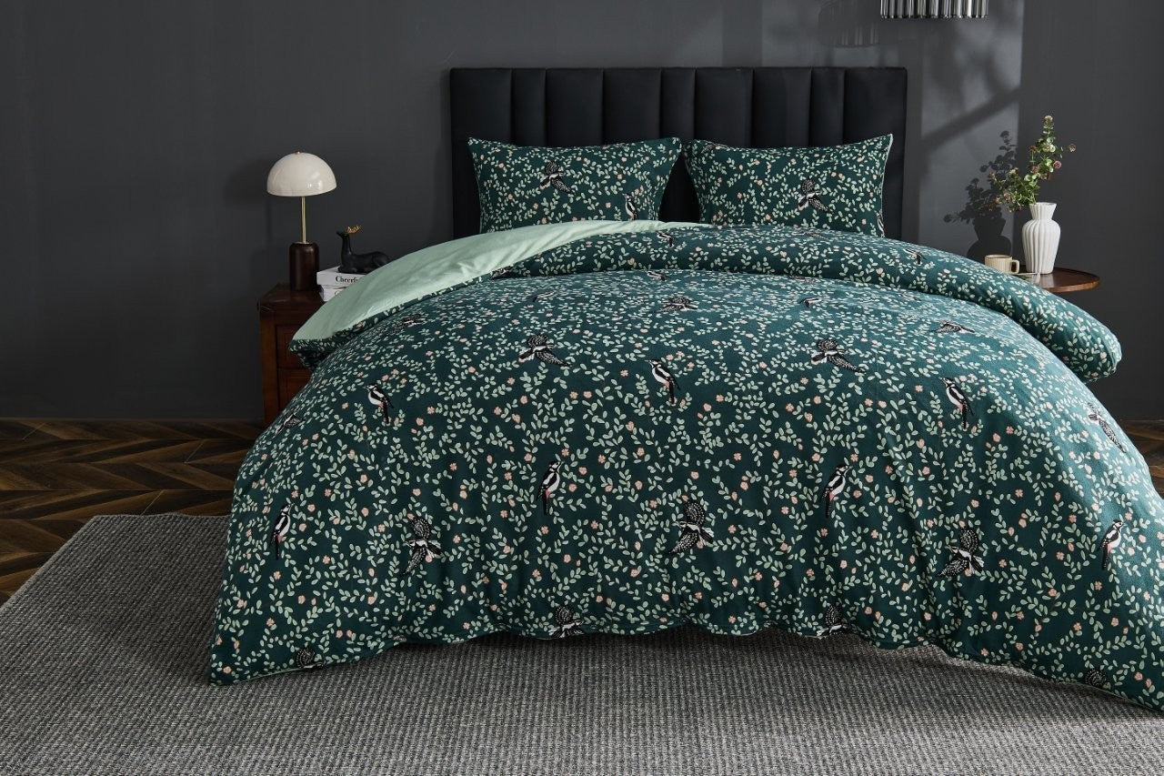 Soft Touch Duvet Set Warm & Cosy Reversible Quilt Cover Bedding With Pillowcase