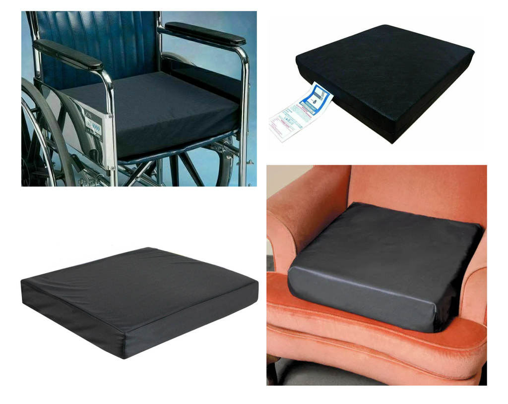 Wheelchair Seat Pad Support Chair Cushion Pressure Relief Memory Foam Zip Cover