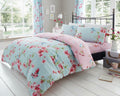 Birdie Blossom Bird Floral Floral Duvet Quilt Cover & Pillow Case Bedding Set