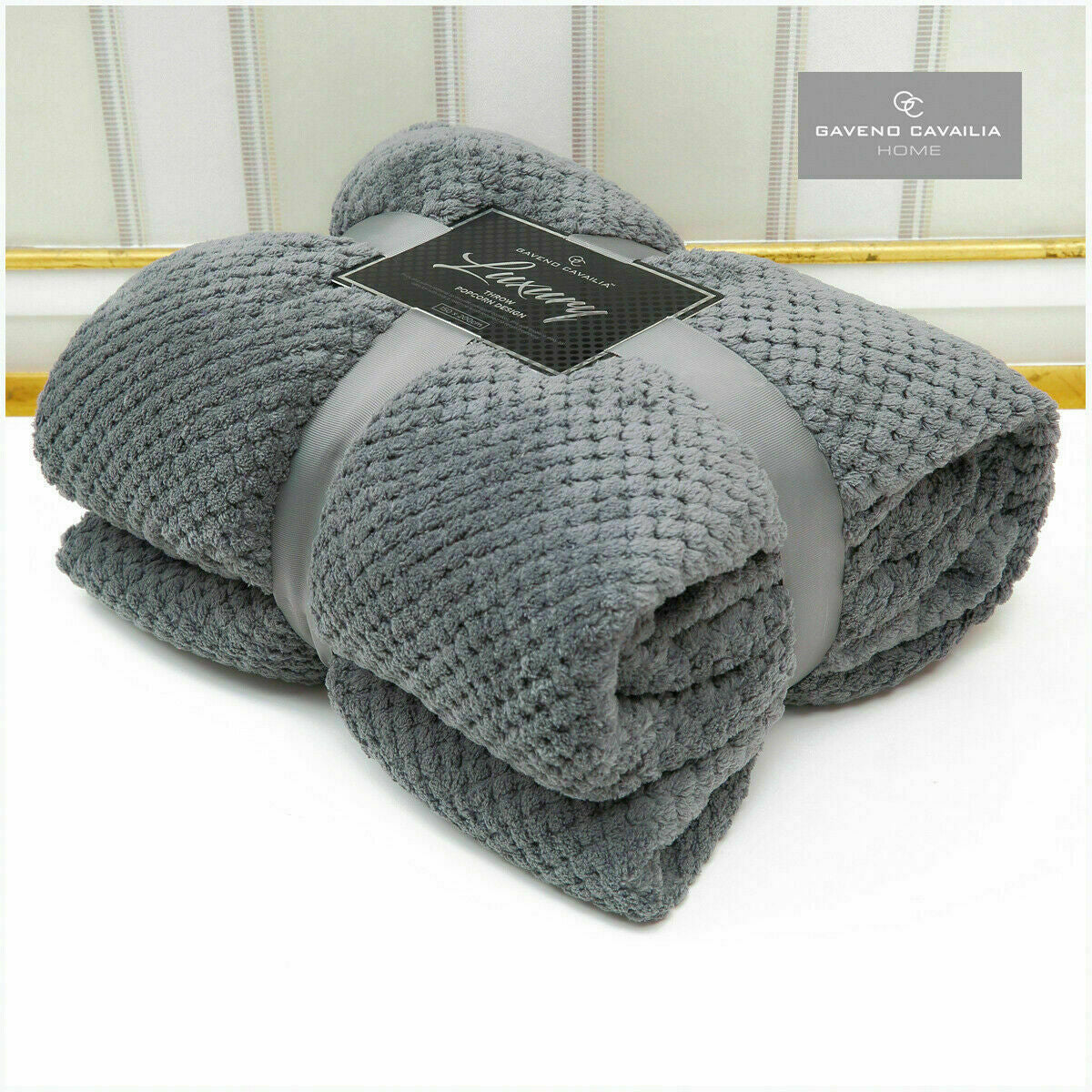 Luxury Popcorn Throw Fleece Warm Soft Large Blanket Sofa Bed Double King Size