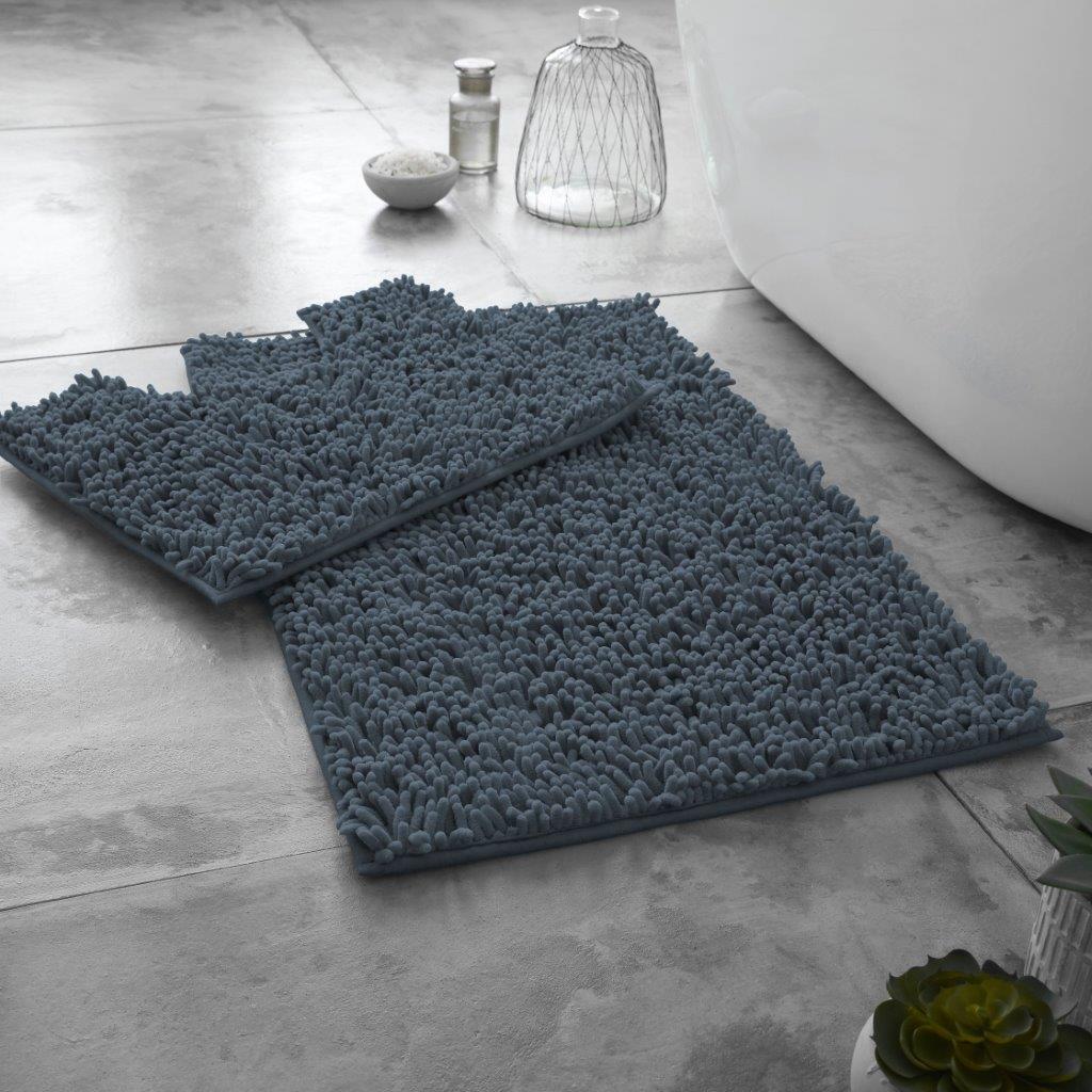 2 PIECE NON SLIP BATH MAT Ultra Plush Soft Bathroom Mat Pedestal Set Toilet Rug