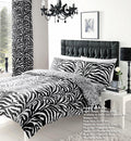 Zebra Skin White Black Duvet Quilt Cover & Pillow Case Bedding Set Stripe Spot