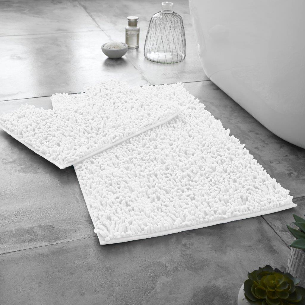 2 PIECE NON SLIP BATH MAT Ultra Plush Soft Bathroom Mat Pedestal Set Toilet Rug