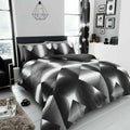 Duvet Cover Set 3D Triangle Bedding Bed Set Black Grey White