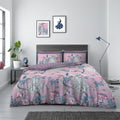 Alexia Bird Reversible Duvet Quilt Cover & Pillow Case Bedding Bed Set Pink
