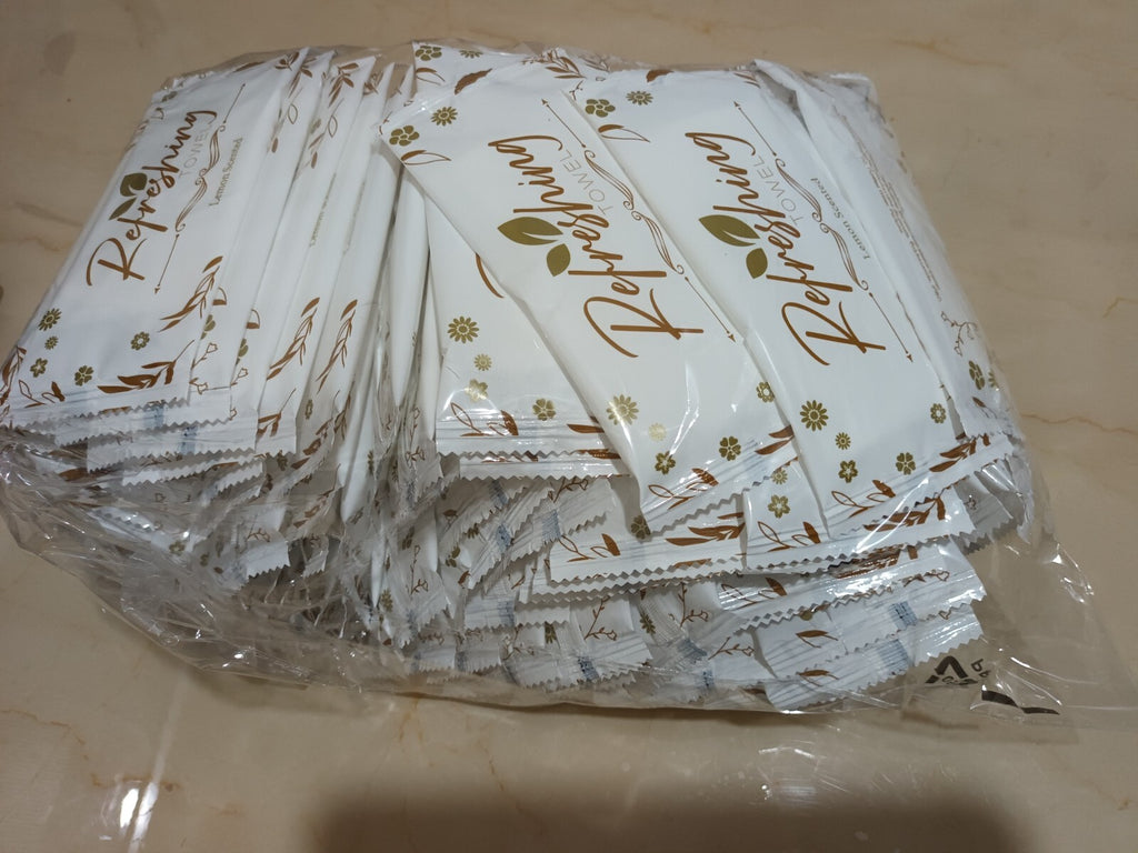 Lemon Wet Wipes Fresh Hand Towel Individually Wrapped Restaurant Takeaway