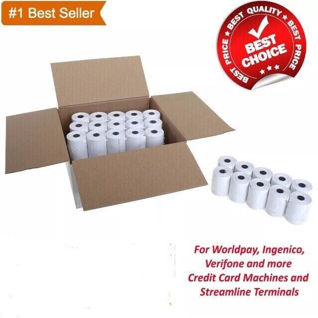 57x40mm X (20 or 100 Rolls) Thermal Paper Credit Card Machine Till Roll