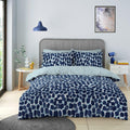 Norah Spots Reversible Duvet Quilt Cover & Pillow Case Bedding Bed Set Blue