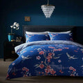 Akari Blue Floral Duvet Quilt Cover & Pillow Case Bedding Set