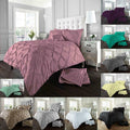 Alford Pintuck Luxurious Duvet Quilt Cover Bedding Set Silver Charcoal Grey