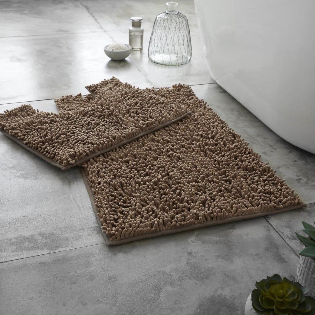 2 PIECE NON SLIP BATH MAT Ultra Plush Soft Bathroom Mat Pedestal Set Toilet Rug