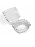 500 x 250cc Clear Plastic Salad Containers with Hinged Lids Leakproof Rectangle