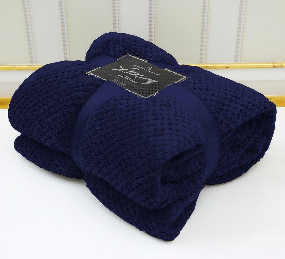 Luxury Popcorn Throw Fleece Warm Soft Large Blanket Sofa Bed Double King Size