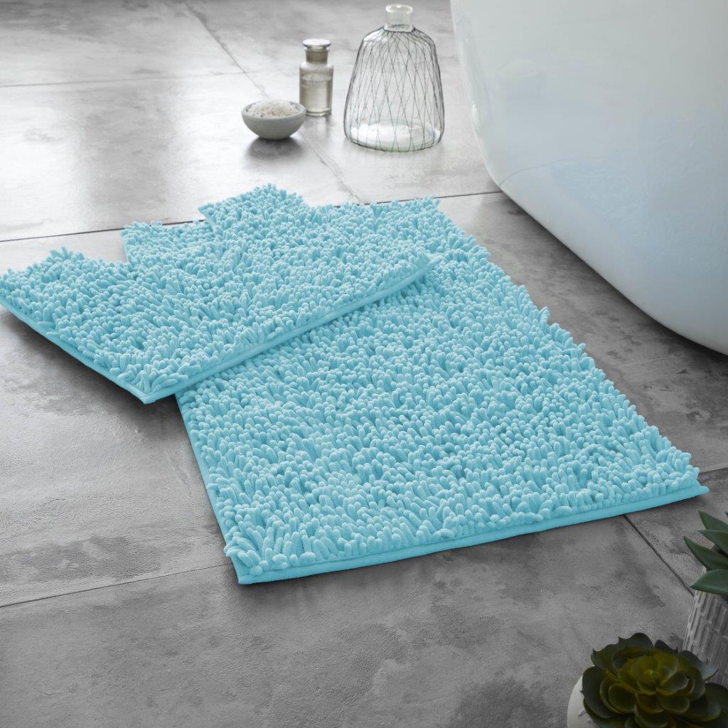 2 PIECE NON SLIP BATH MAT Ultra Plush Soft Bathroom Mat Pedestal Set Toilet Rug