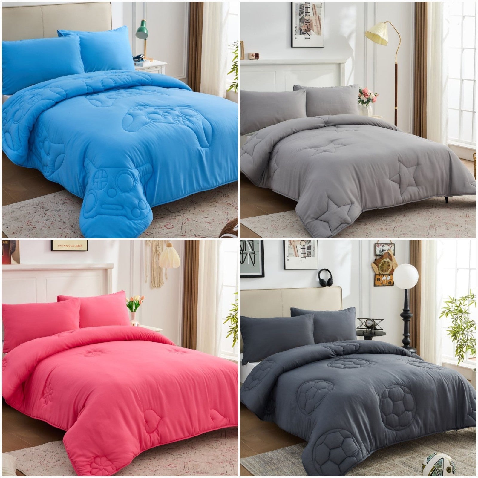 Coverless Duvet Quilt 10.5 Tog Super Soft Reversible Bedding Single Double King