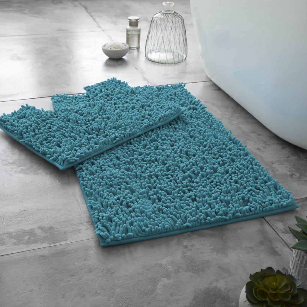 2 PIECE NON SLIP BATH MAT Ultra Plush Soft Bathroom Mat Pedestal Set Toilet Rug