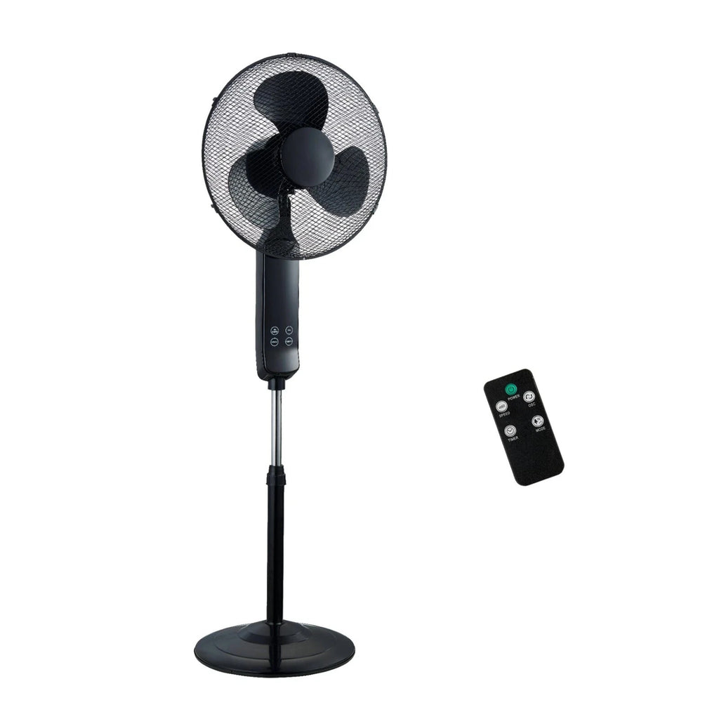 16" PEDESTAL OSCILLATING STANDING COOLING FAN COOL AIR REMOTE CONTROL WITH TIMER
