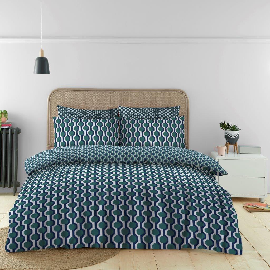Tylan Reversible Duvet Quilt Cover & Pillow Case Bedding Bed Set Blue