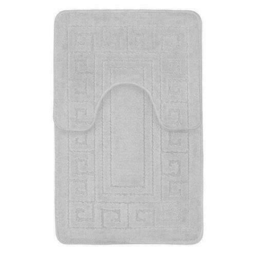 Bath Mat Set 2 Piece Greek Super Soft Bath Mat Pedestal Mat Non Slip Rubber Back
