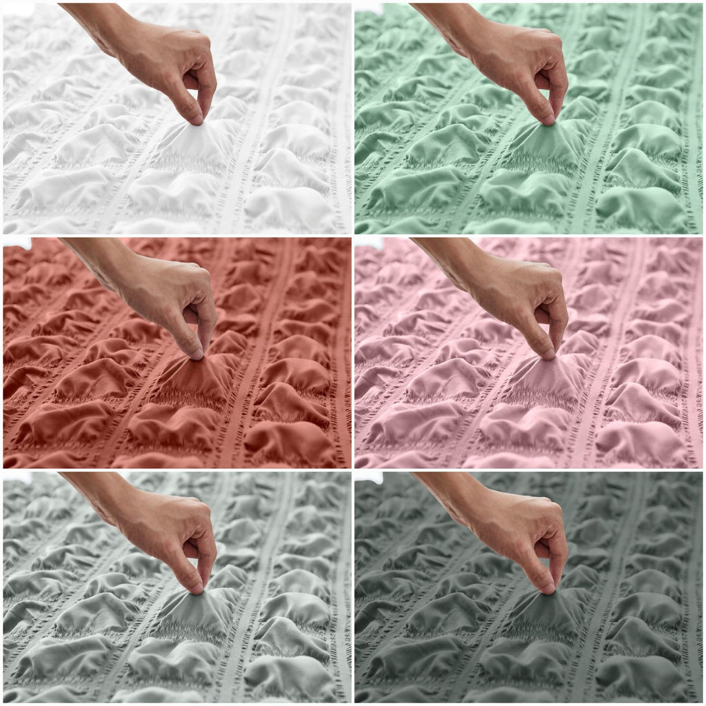 Seersucker Ripon Duvet Quilt Cover Pillow Case Bedding Bed Set 6 Colours