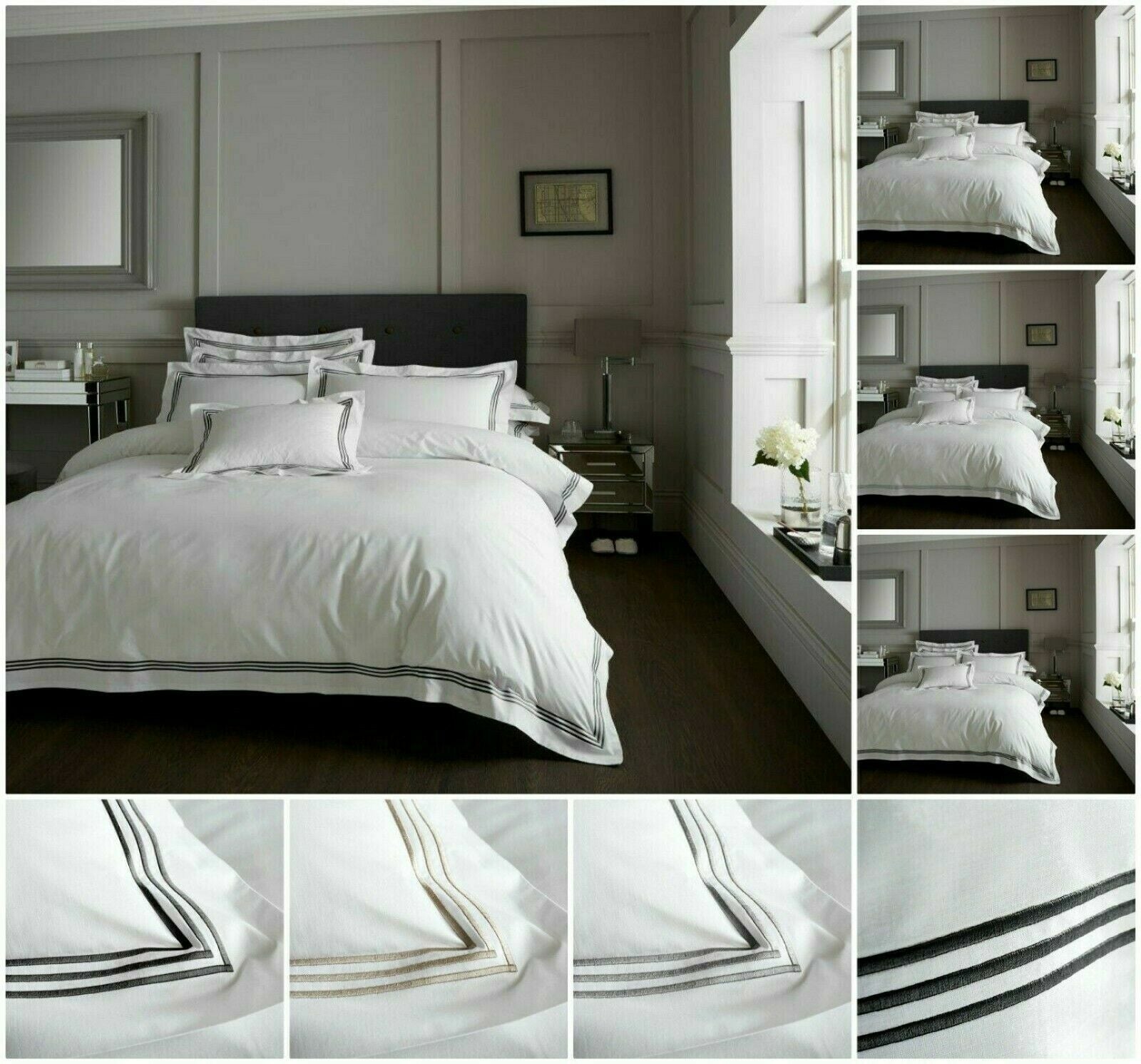 Luxury Devore Embroidered Designer Duvet Quilt Cover Hotel Quality Bedding Set