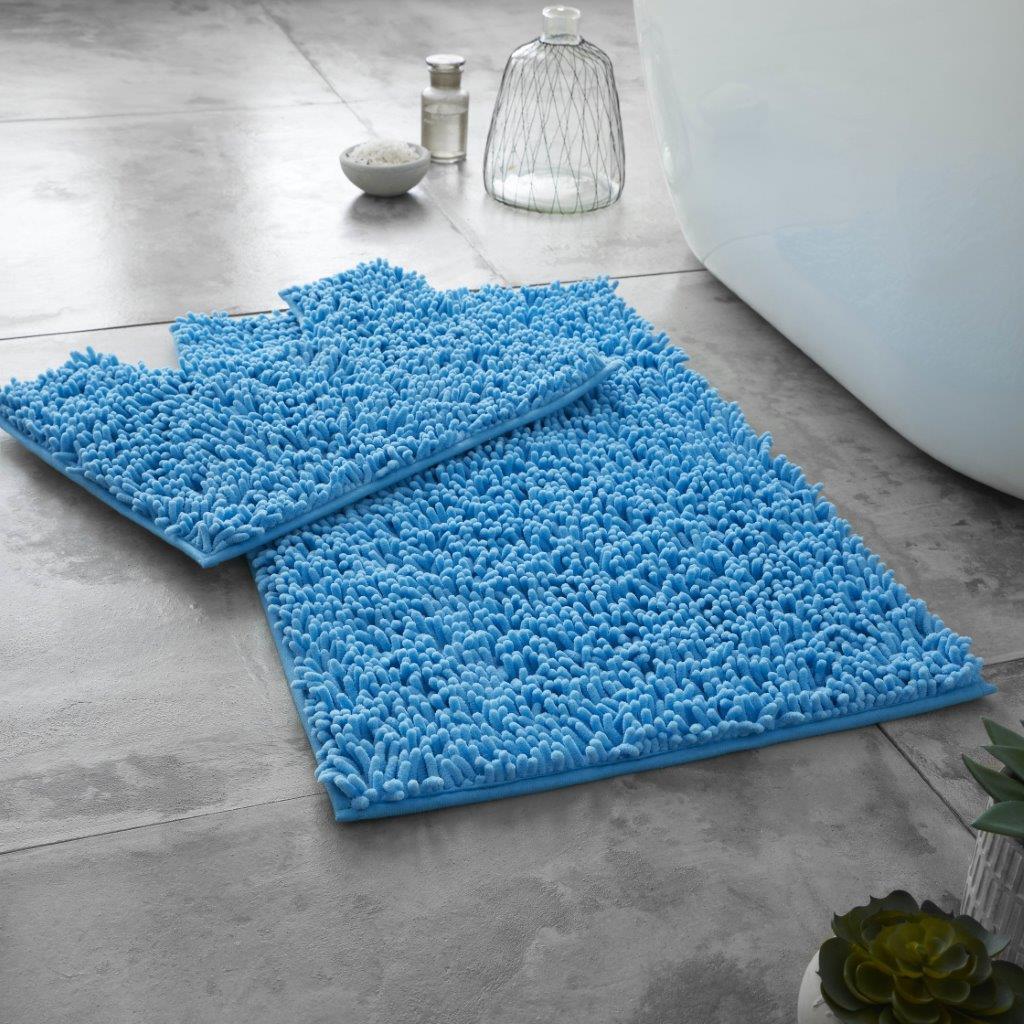 2 PIECE NON SLIP BATH MAT Ultra Plush Soft Bathroom Mat Pedestal Set Toilet Rug