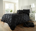 Alford Pintuck Luxurious Duvet Quilt Cover Bedding Set Silver Charcoal Grey