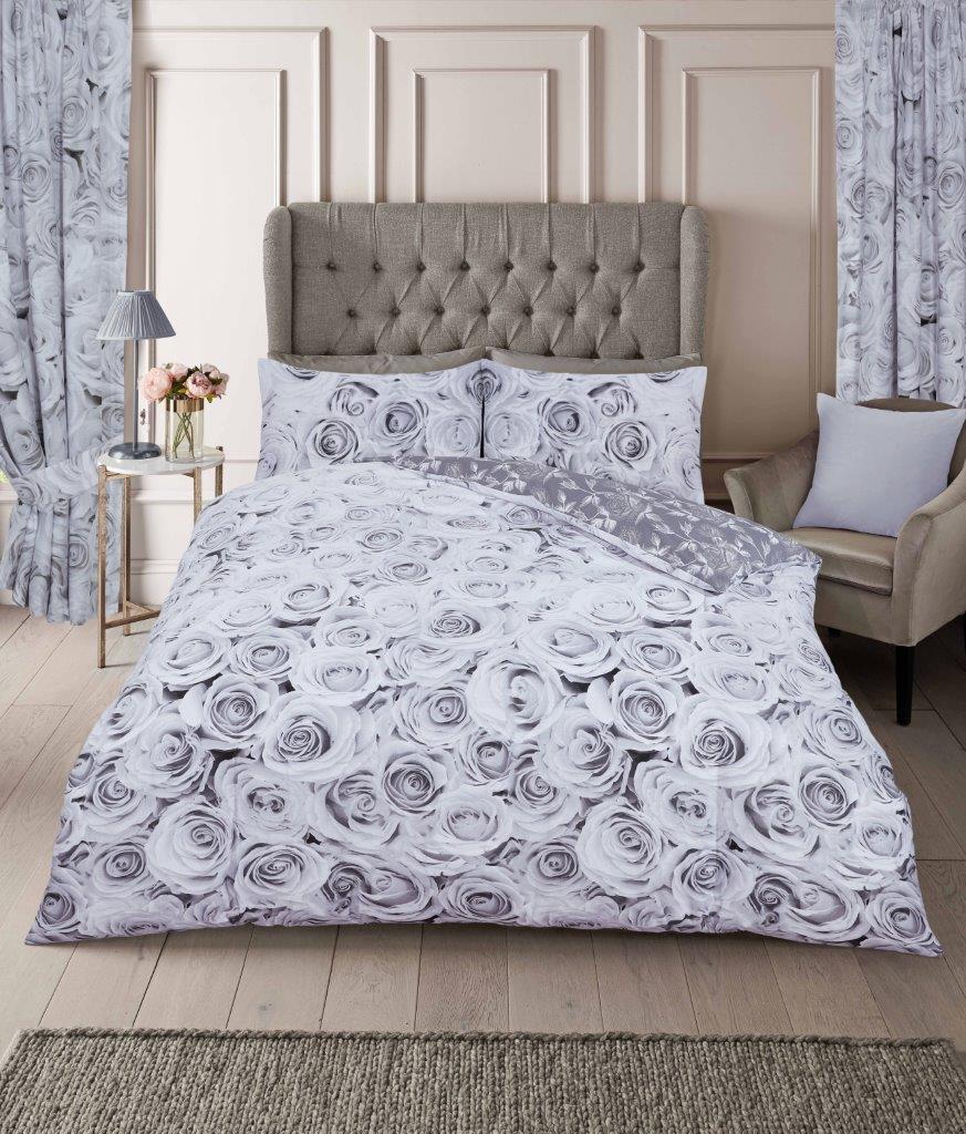 Bellerose Rose Pink Floral Flower Duvet Quilt Cover Bedding Set & Pillowcases