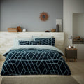 Teddy Fleece Ely Geometric Duvet Quilt Cover Bedding Set