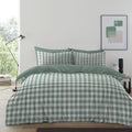Gingham Check Duvet Cover with Pillowcases Reversible Quilt Bedding Set All Size