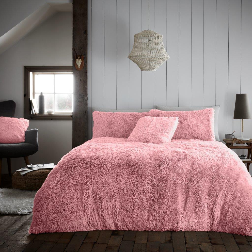 Hug Snug Fluffy Fur Fleece Duvet Quilt Cover Super Soft Cozy Bedding Set / Throw