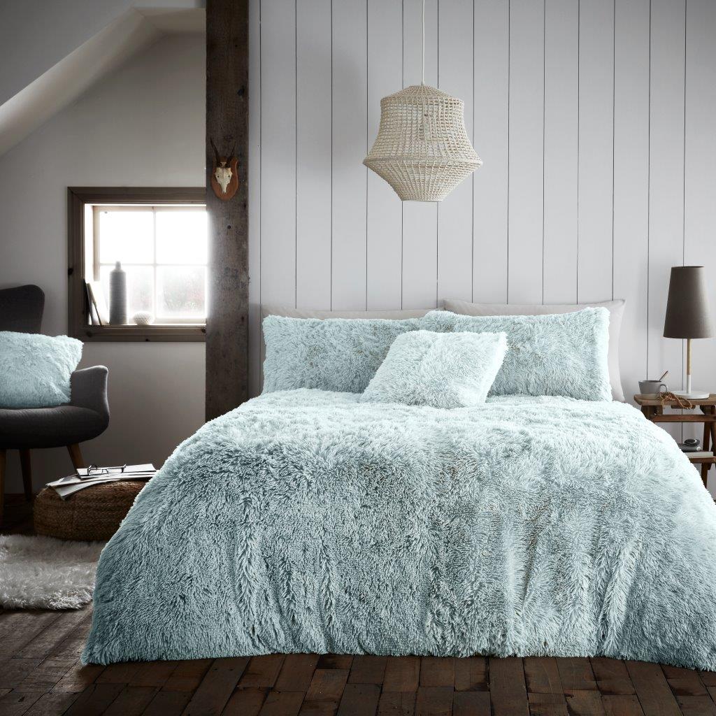 Hug Snug Fluffy Fur Fleece Duvet Quilt Cover Super Soft Cozy Bedding Set / Throw
