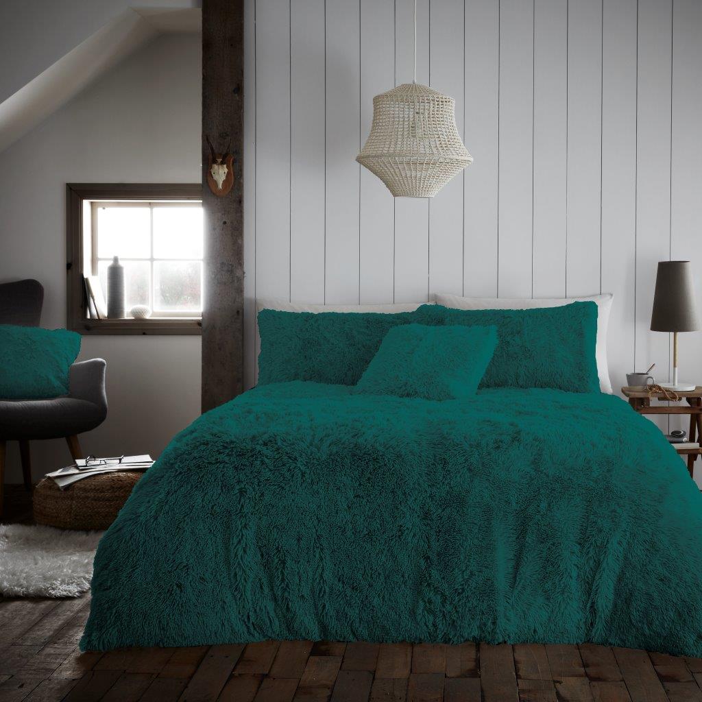 Hug Snug Fluffy Fur Fleece Duvet Quilt Cover Super Soft Cozy Bedding Set / Throw